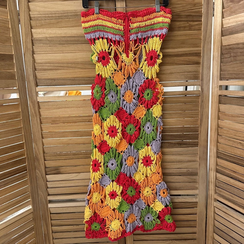NWT_ Celia B. Dover Crochet Maxi Skirt in Multicolored size S - Picture 3 of 7